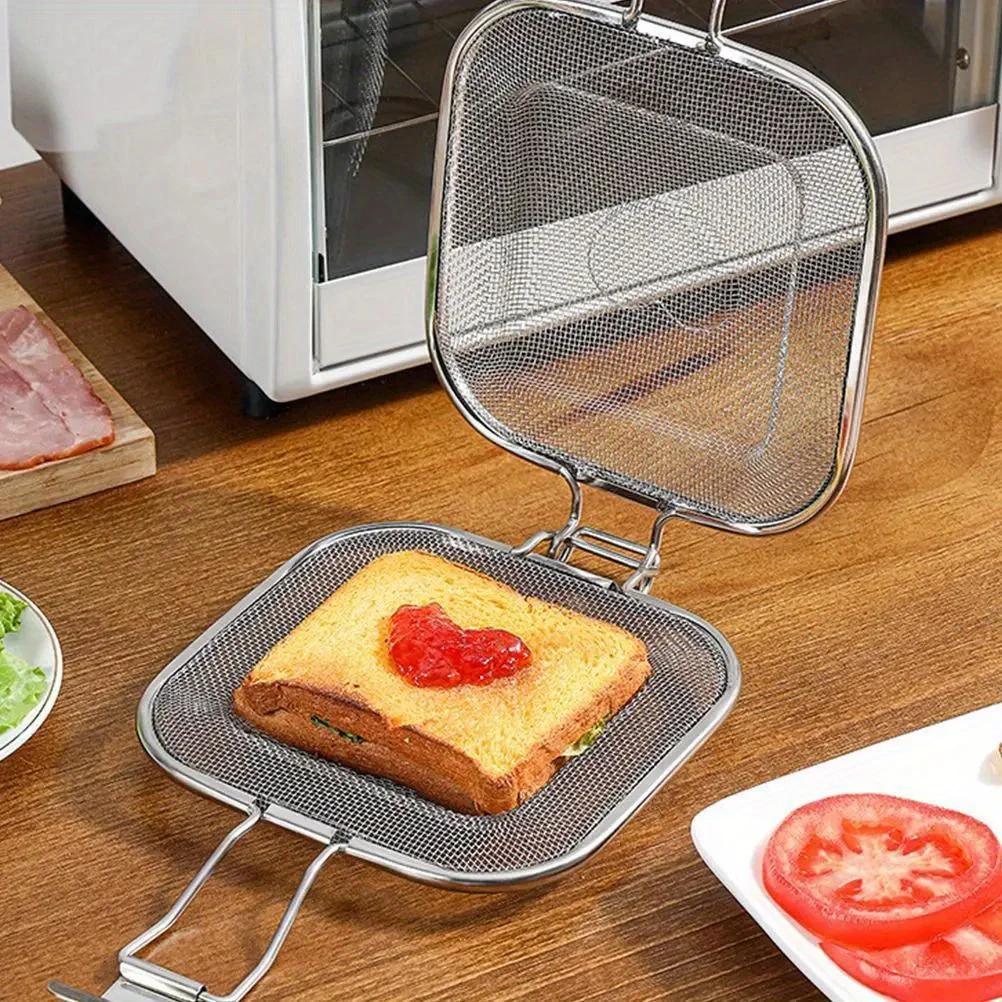 Sandwich Maker, Grill Press Panini Bread Basket Baking Toaster Oven Rack Pan Tray Roasting Grilled Cheese Cooling Toast Chef