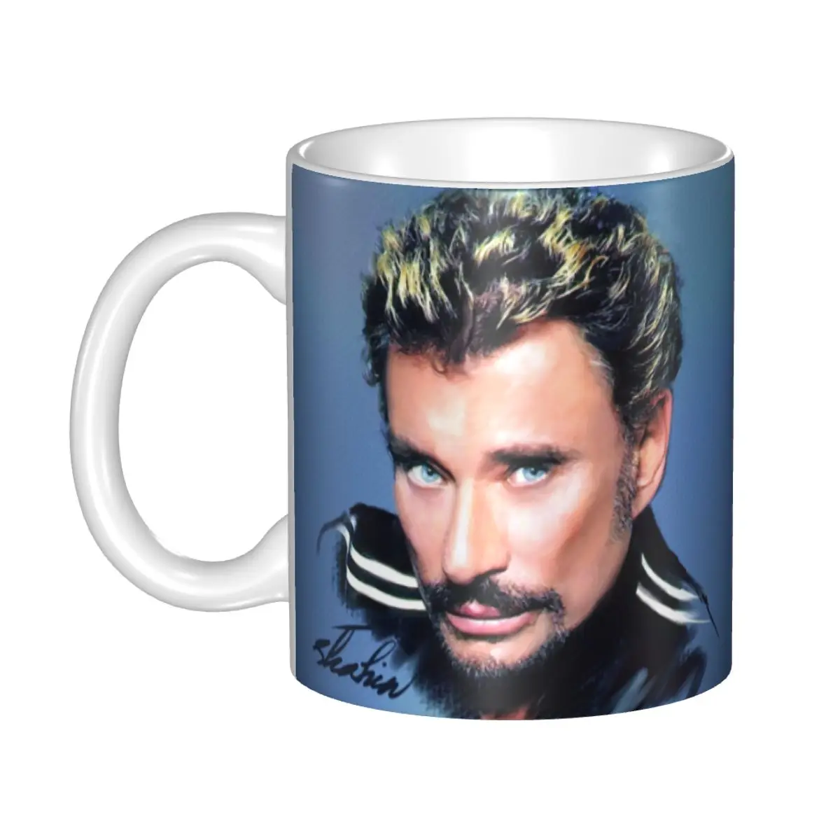 Johnny Hallyday Rock Coffee Mug DIY Custom Singer French France Ceramic Milk Tea Mug Cup