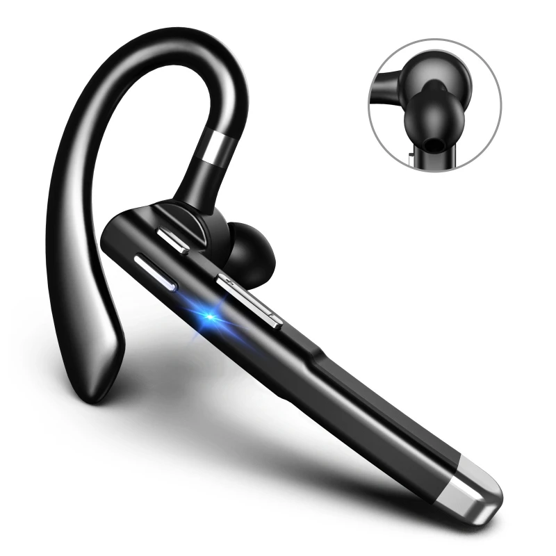 YYK520 Single Ear Earbuds Over-Ear Stereo Sports Headphone Noise Canceling with Mic for Android Systems Smart Phones