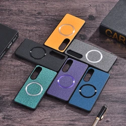 Shockproof Fabric Cloth Texture Magsafe Wireless Charging Case for Sony Xperia 5 IV 5 V 1 VI 10 VII, Slim Matte Magnetic Cover