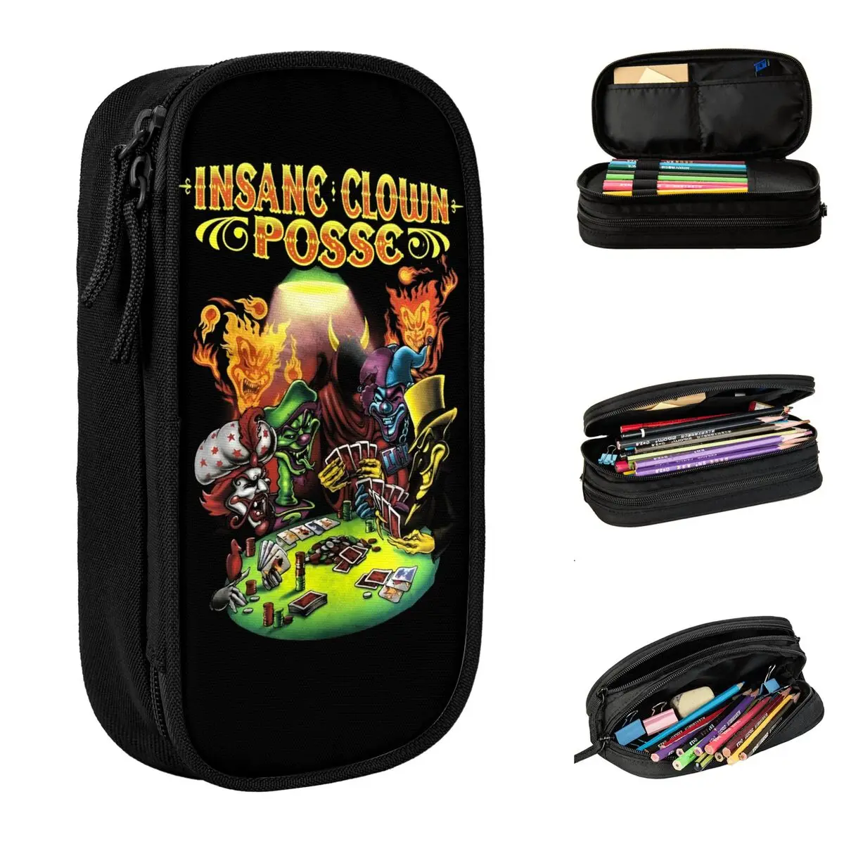 Insane Clown Posse Pencil Cases New ICP Violent J Shaggy 2 Dope Pen Box Bag Student Large Storage School Supplies Pencil Pouch