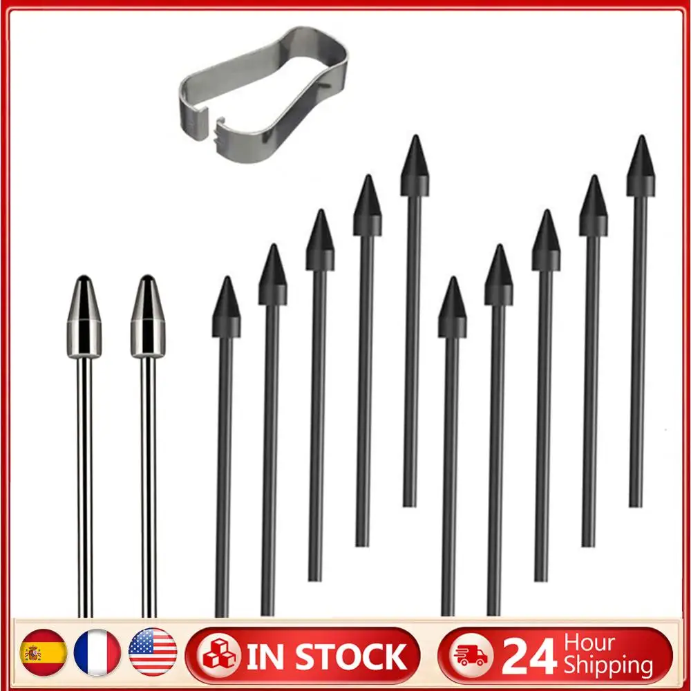 

Titanium Alloy Plastic Fine Point Pencil Nibs with Clip Stylus Tips for Samsung Tab S9/S9FE+/S9 Ultra/S8/S8+/S8