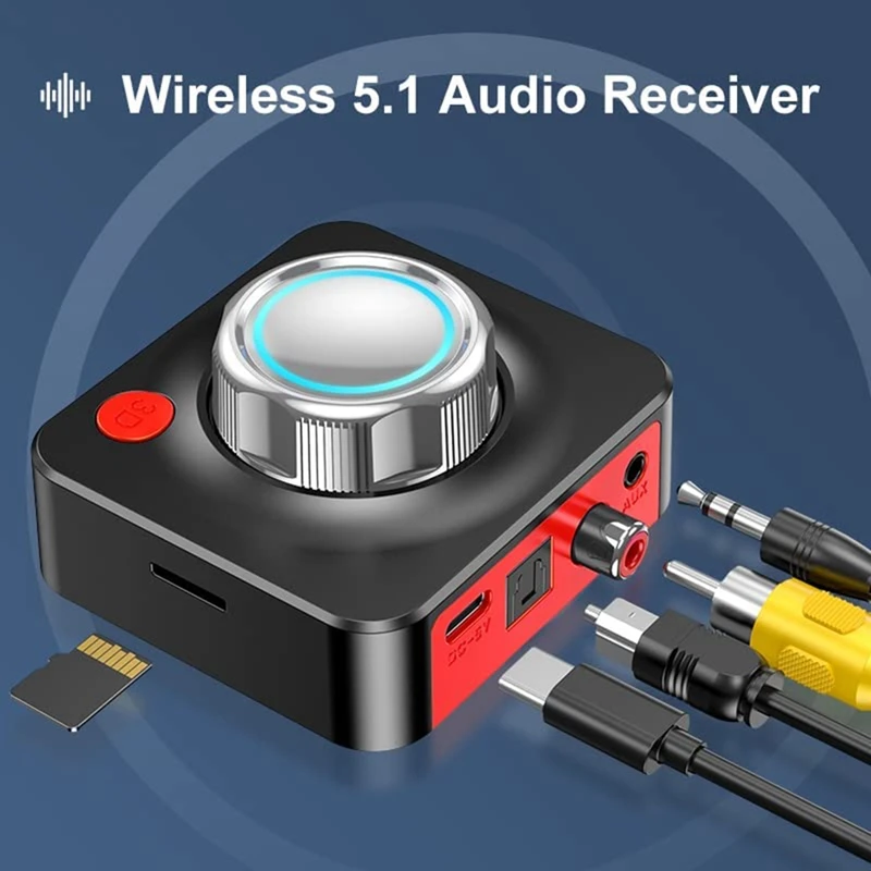 1 Set pemancar penerima Bluetooth 5.1, Adaptor Audio Bluetooth kelas atas dengan kabel