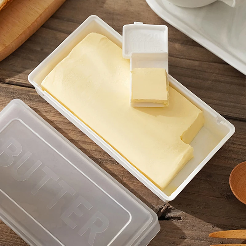 뚜껑이 있는 버터 접시, 커터 슬라이서가 있는 버터 신선도 유지 상자, 냉장고 보관용 카운터탑 버터 상자