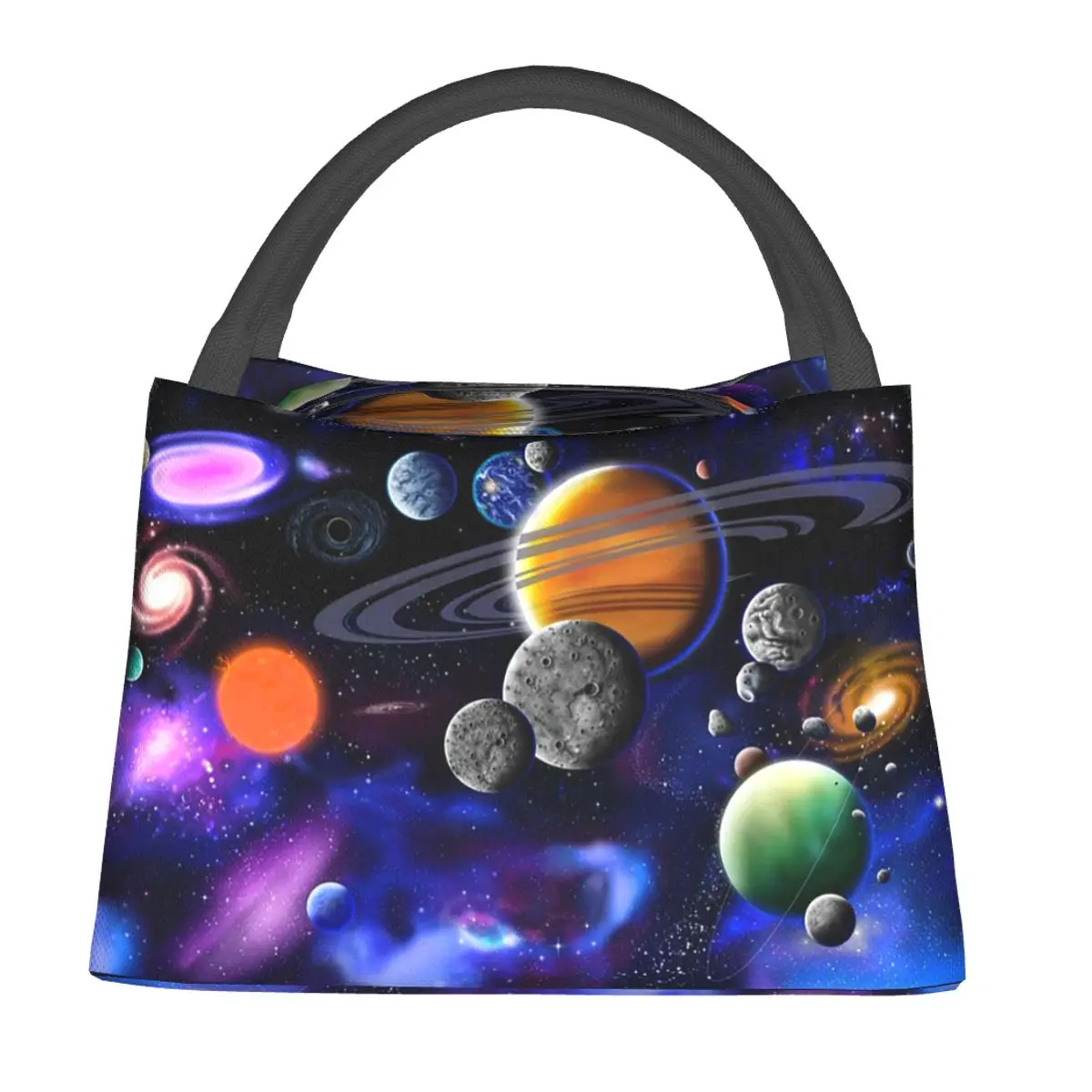 Solar System Space Planets Universe Lunch Bags Insulated Bento Box Lunch Tote Picnic Bags Thermal Bag for Woman Student Work