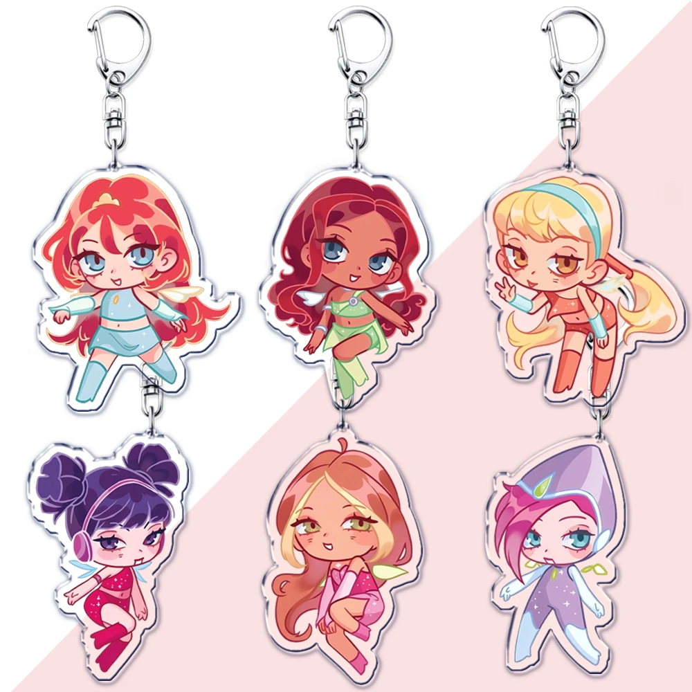 Chaveiros Chibis de Meninas Mágicas Fofas para Acessórios de Bolsa Stella Musa Tecna, Joias e Presentes para Fãs de Fadas Mágicas