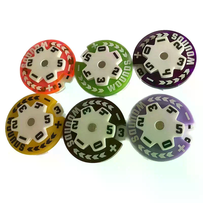 Random Color Small Size Counter 32mm Round Health Damage Wounds Tracker Acrylic 1pc 0-59 Life Tracker