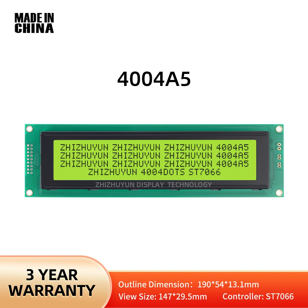 Yellow Green Film 40X4 4004 4004A5 Character LCD Module Display Screen LCM Parallel Port SPLC780D HD44780 With LED Backlight