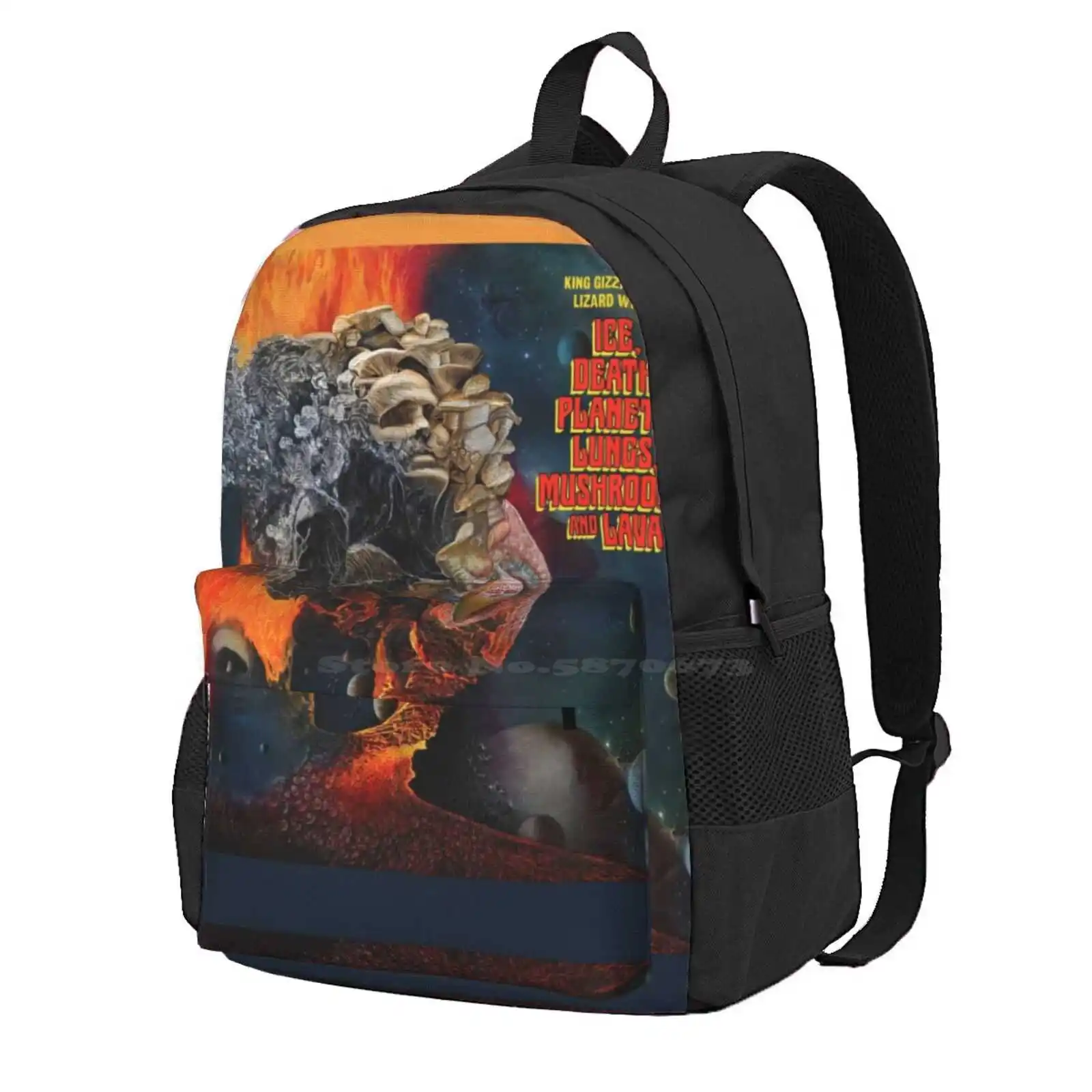 Ice, Death, Planets, Lungs, Mushrooms And Lava By King Gizzard And The Lizard Wizard Hot Sale Schoolbag Backpack Fashion Bags