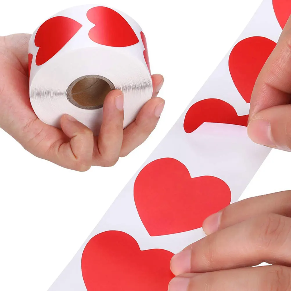 500 قطعة ملصقات على شكل قلب ملصقات زخرفية ذاتية اللصق لعيد الحب تغليف الهدايا حقيبة التعبئة تسميات الحرفية #4