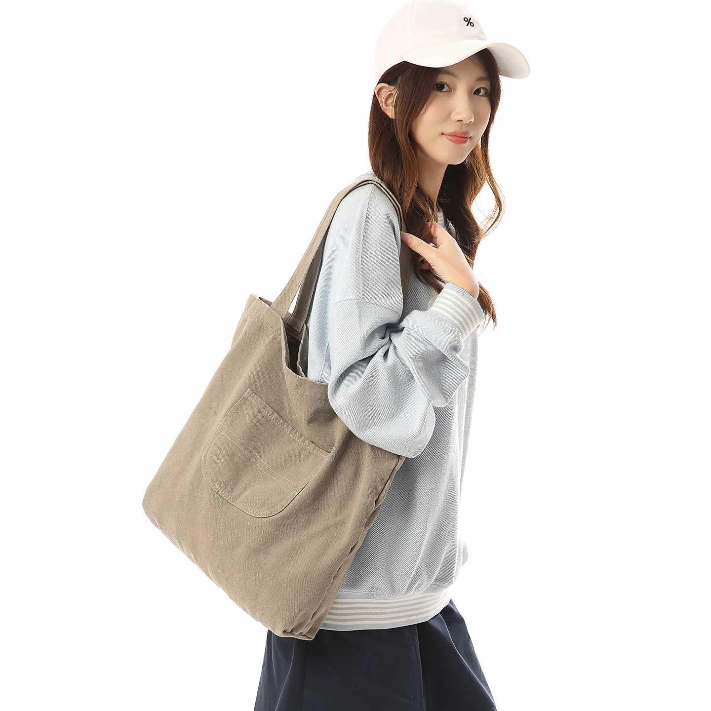 

Big Canvas Women's Bag Simple Handbag Casual Shoulder Bag Vintage Eco Bag Korean Messenger Bag Y2K Tote Bag Durable Pocket Book