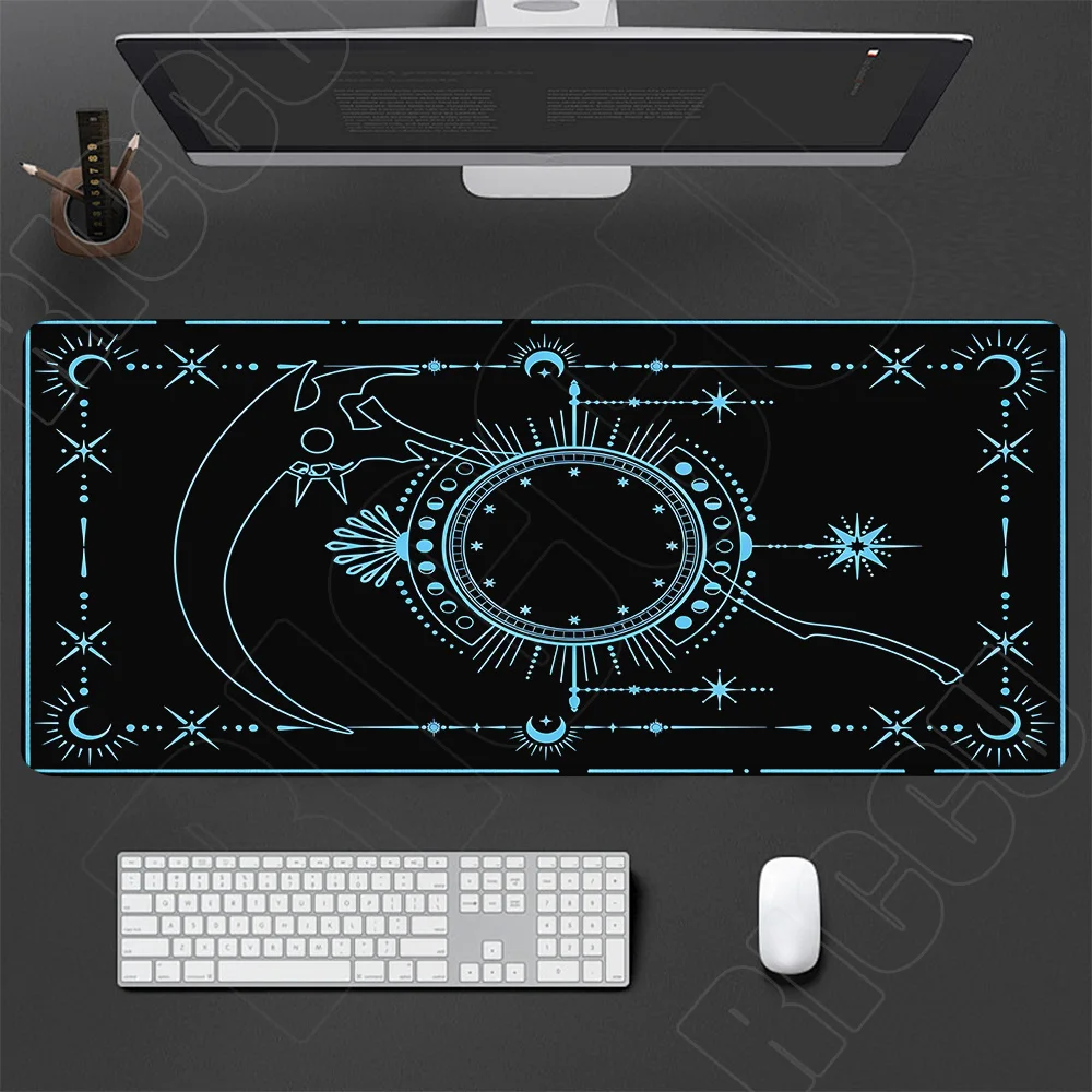XXL-Mauspad, Teppich, Schreibtischunterlage, Mauspad, Tarot, Sichel des Todes, Computer, PC-Zubehör, groß, wasserfest, bedruckt, Tastatur, Büro – Detail 4