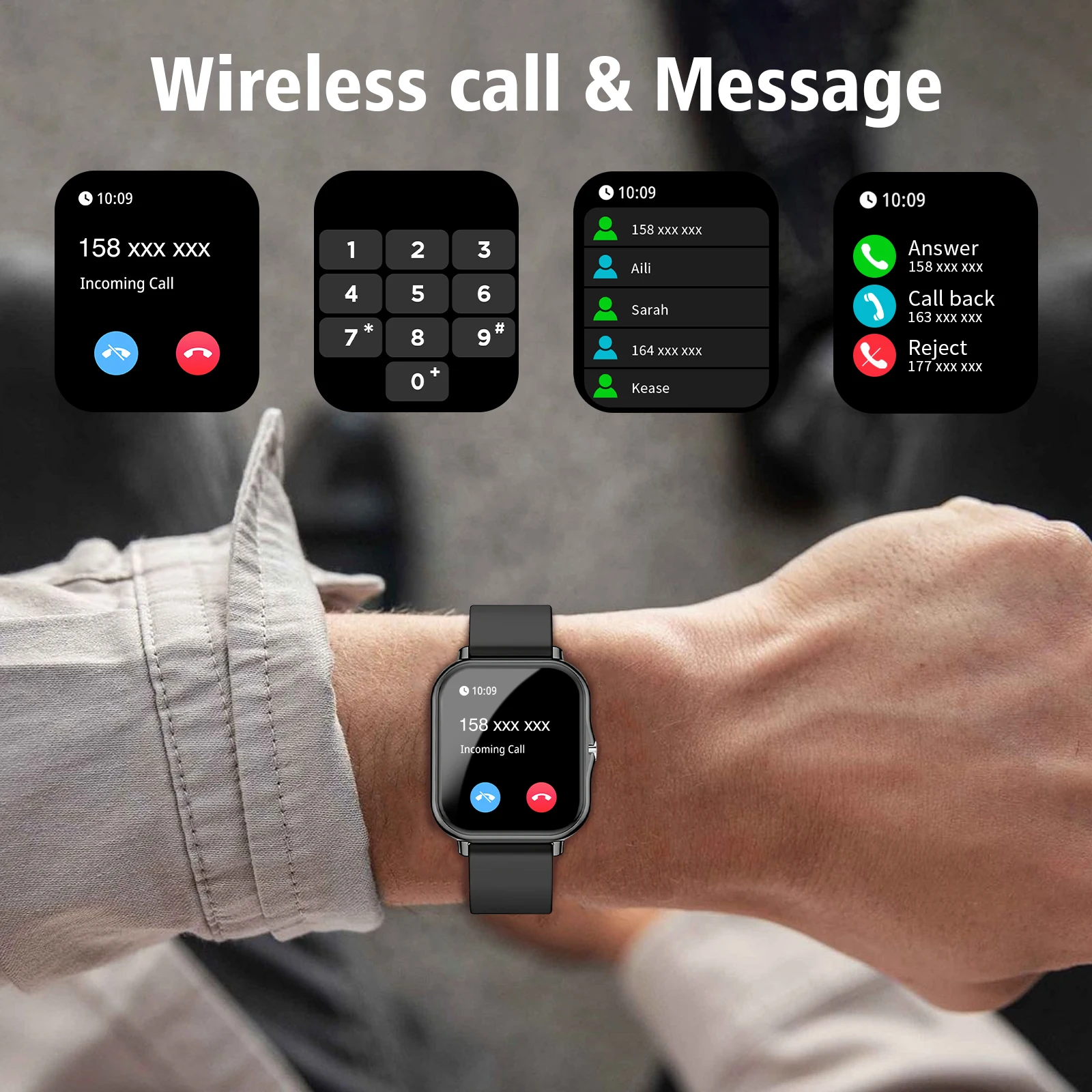 Reloj inteligente, llamadas/cadran inalámbricos, modo multideporte, recordatorio de llamadas y rechazo, varios recordatorios de aplicaciones