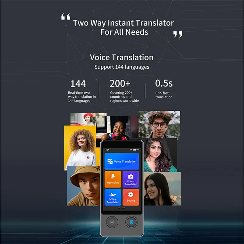 

New-144 Language Translator Offline/Photo Translation Language Translator Two-Way AI Voice Translator, Image Translator