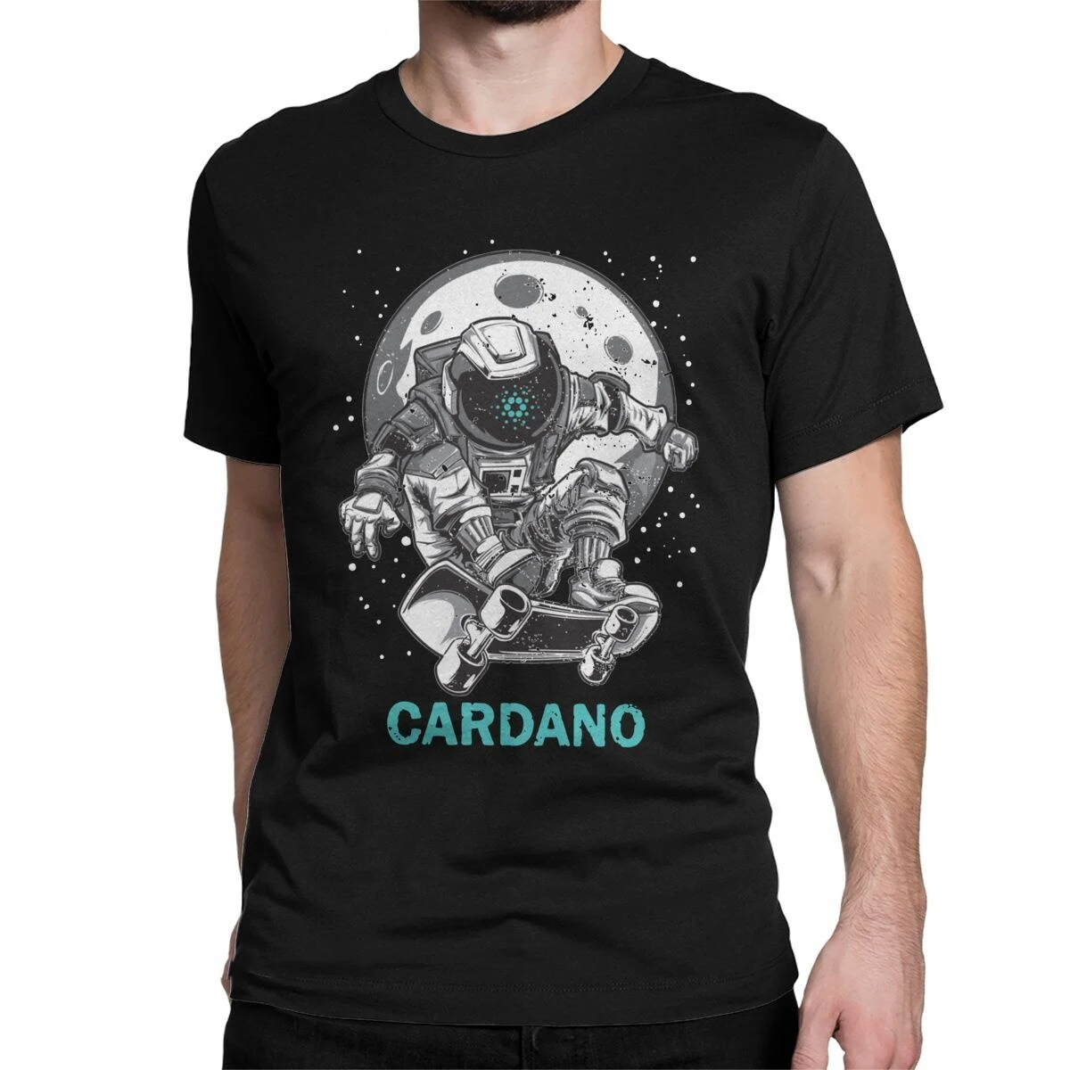 Повседневная мужская футболка Cardano To The Moon, хлопковая футболка Crypto Bitcoin, футболка с короткими рукавами для мужчин, уличная одежда большого размера