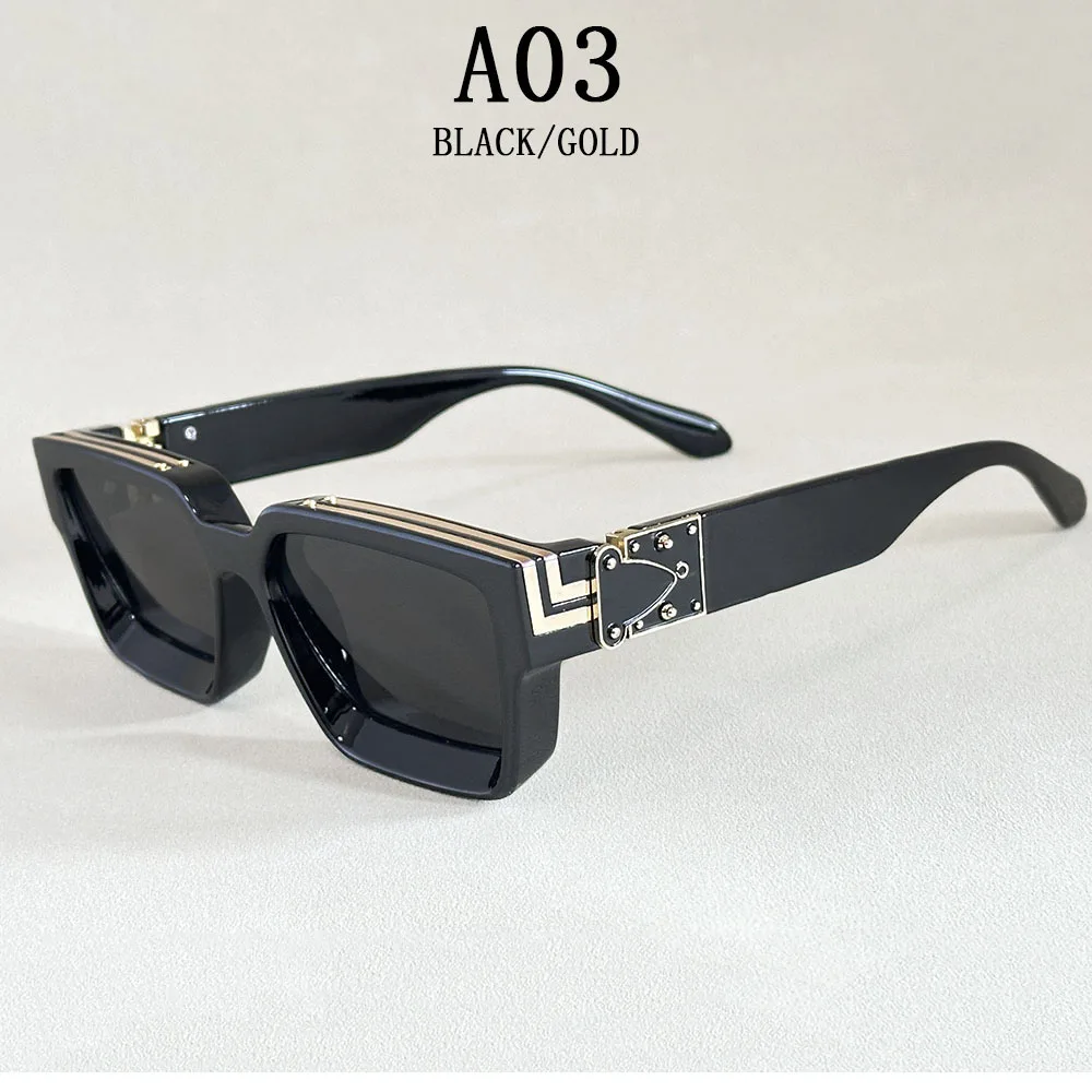 Quadratische Sonnenbrille für Herren, Retro-Millionär-Sonnenbrille für Damen, 2025, trendige Vintage-Urlaubsmode, Brille, Gafas De Sol Hombre Lunette – Detail 8
