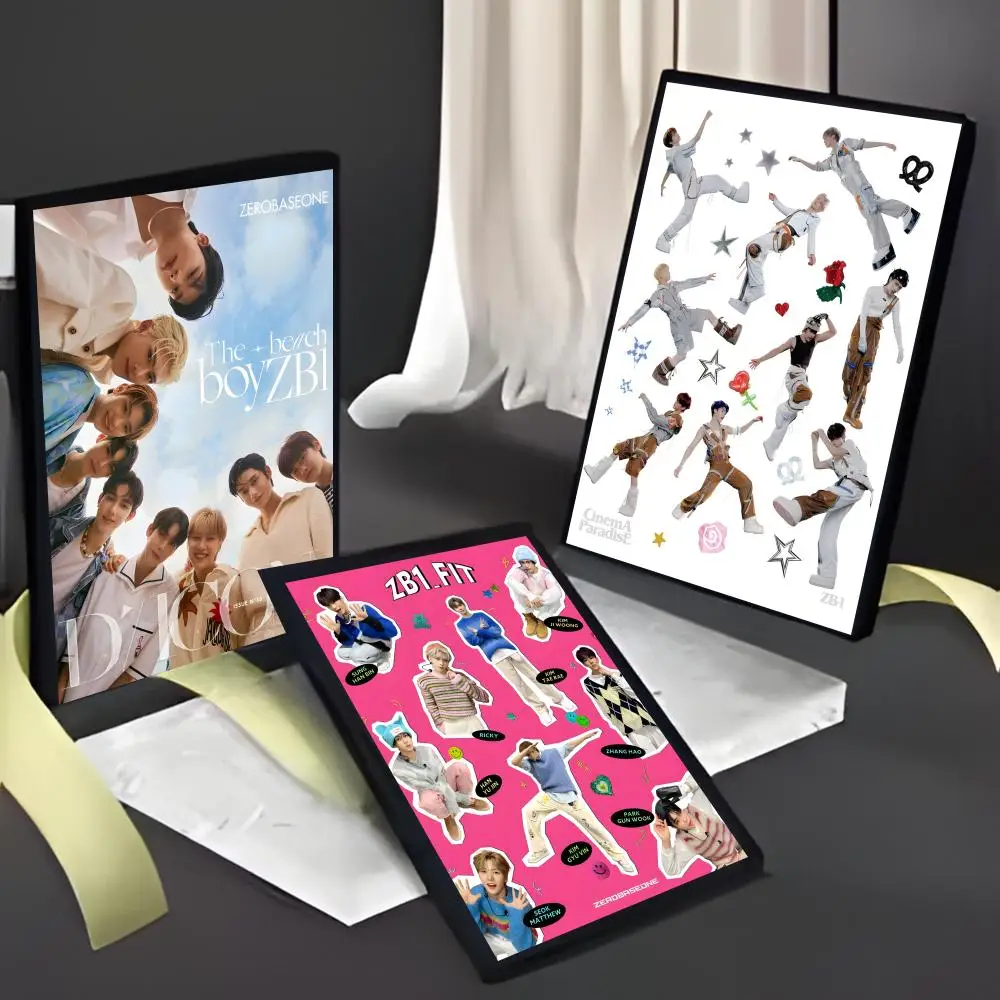 Fresh Talented Korean Kpop Boy Group Z-ZEROBASEONE Poster American Film Mural Home Childrens Room Wall Decor Print