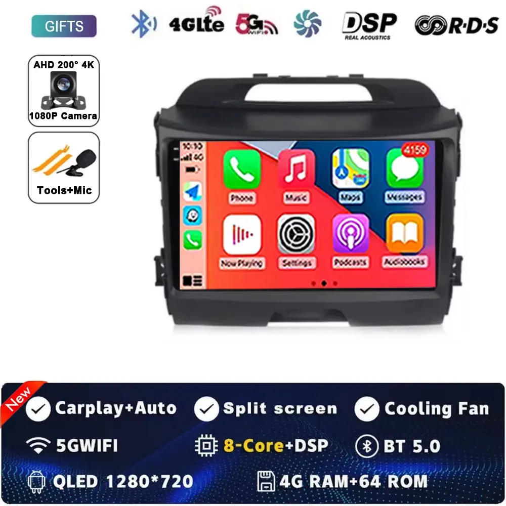 Voor KIA Sportage 3 Sportage R 2010-2016 Android 15 Autoradio Android Carplay Multimedia Speler autoradio 4G wifi Qualcomm 2din