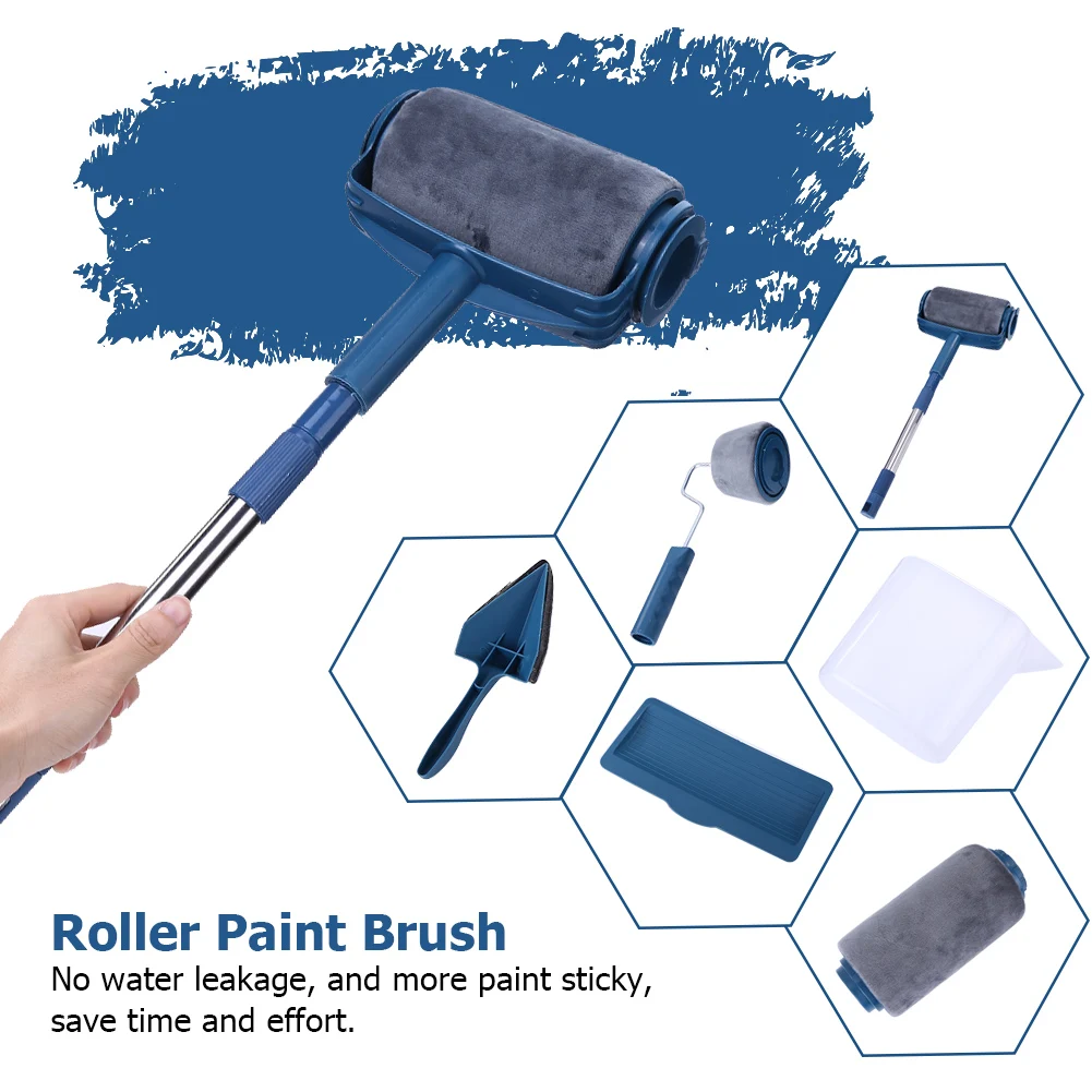 6/7pc Paint Brush Roller Corner Brushes Set Professional DIY Painting Brush Handle Tool for Household Use Wall Decorative