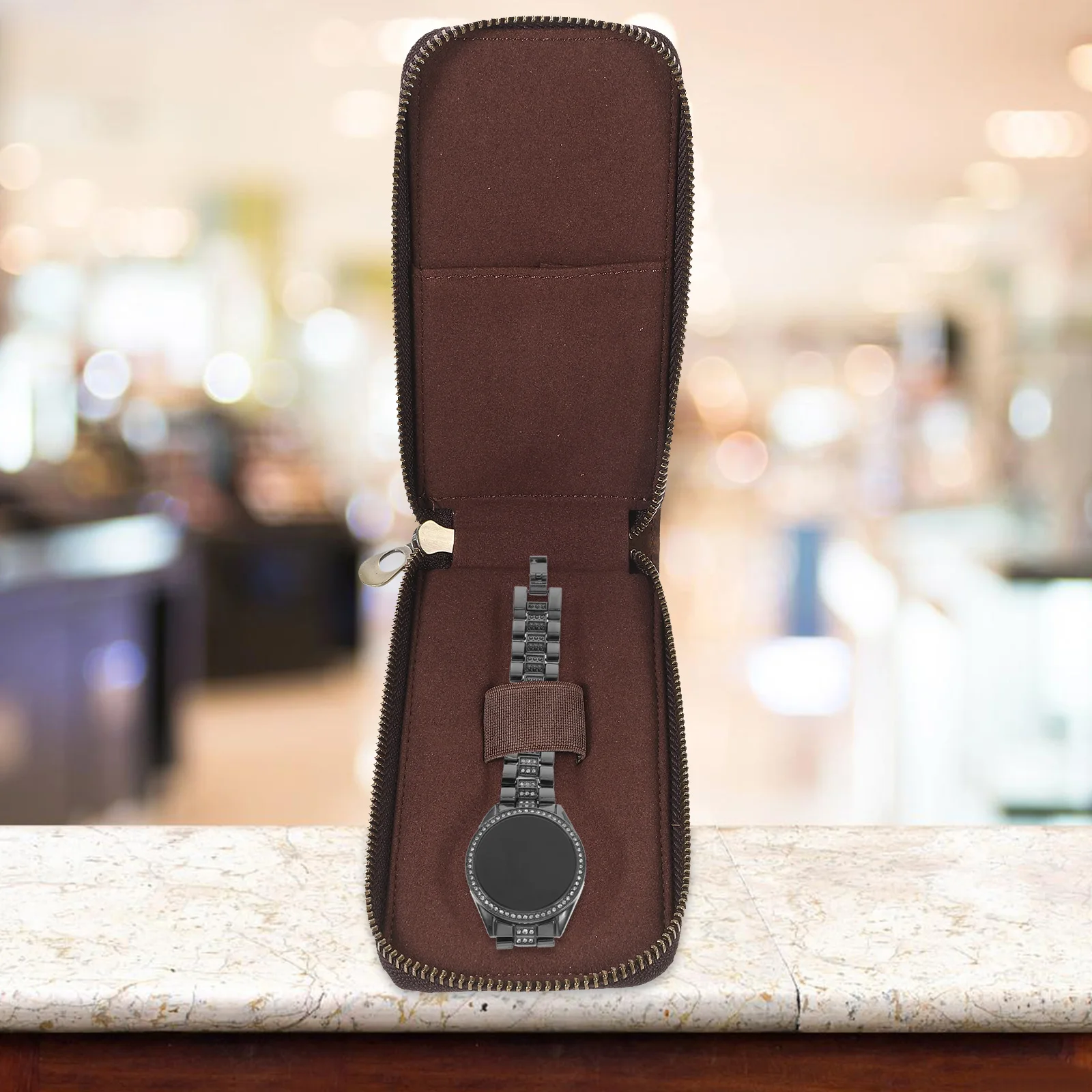 

Watch Box Genuine Zipper Case for Men Watches Birthday Gift Travel Storage ganizer Protective Cover Watch Accessories