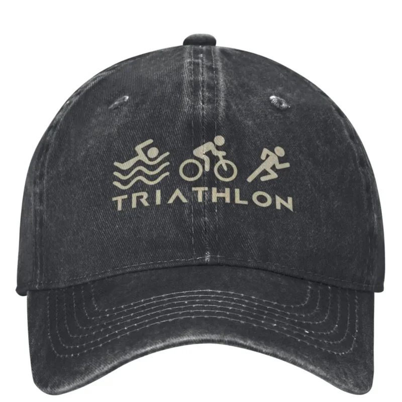 Triathlon Washed Baseball Cap Swim Bike Run Triathlete Street Style Dad Hats Teens Hunting Camping Sun protection Baseball Caps