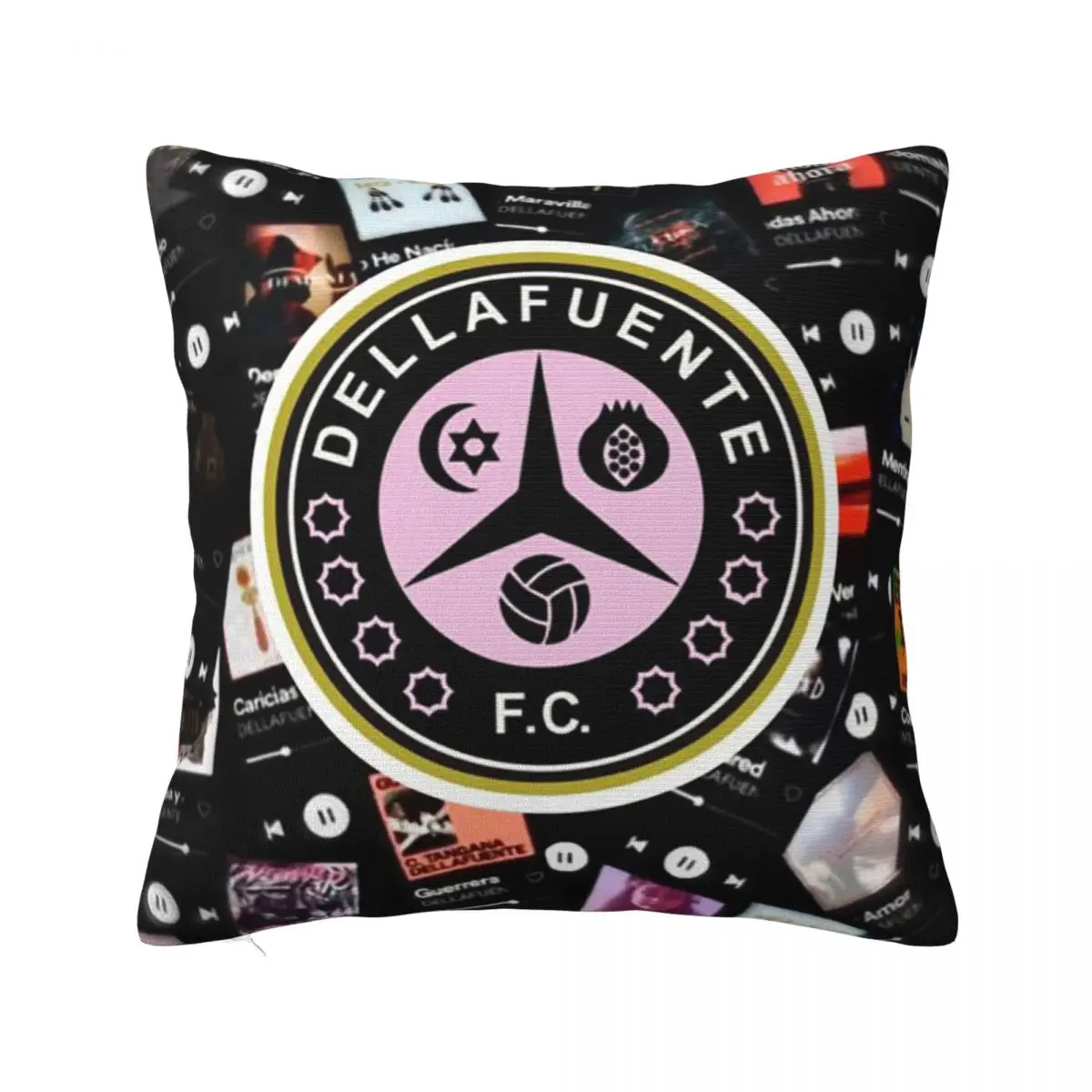 Dellafuente FC Logo Square Pillowcase Pillow Cover Polyester Cushion Zip Decorative Comfort Throw Pillow for Home Car