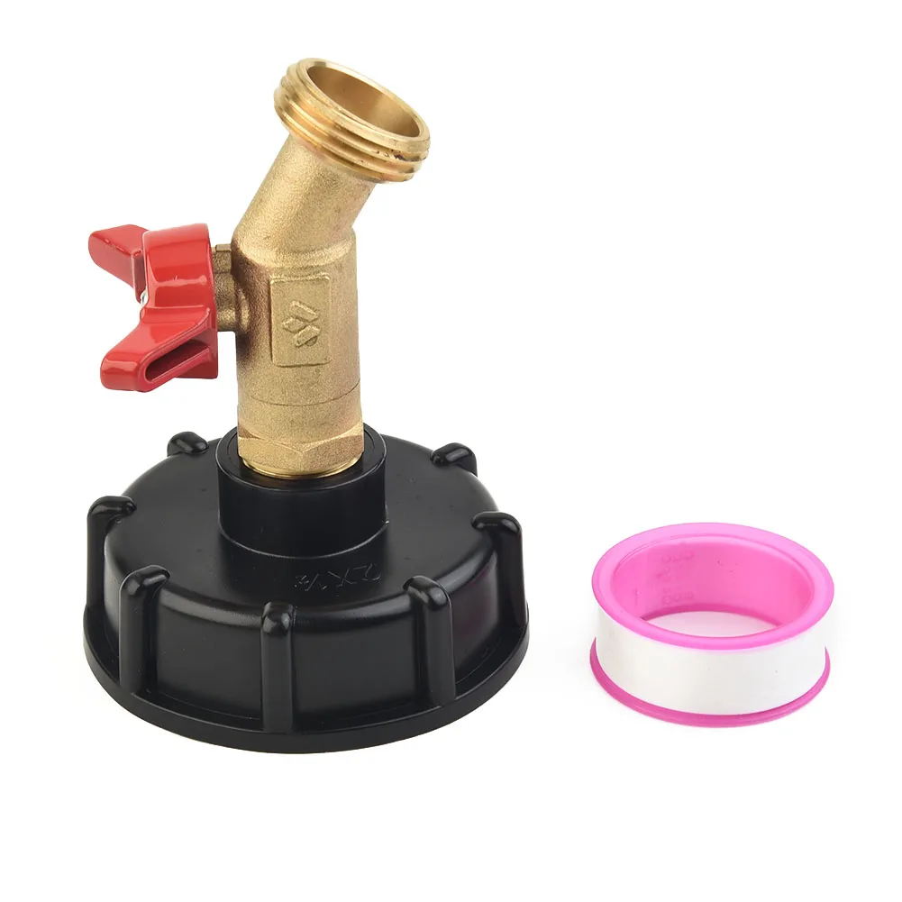 Leak Free IBC Tank Adapter with Brass Hose Faucet, Prevents Rust and Cracking, Suitable for Various Applications