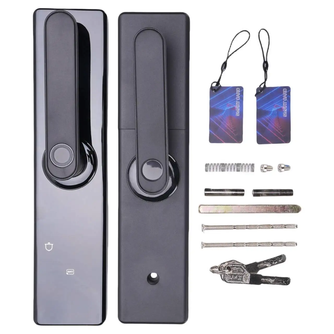 Smart Electronic Door Lock Fingerprint Biometrics Application Control Smart Card Key Access and USB Emergency Charging Smartlock