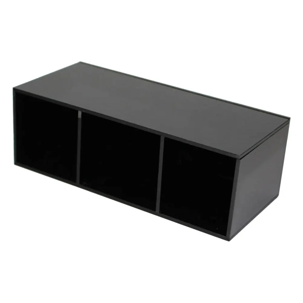 Schwarz Acryl Stift Halter Pinsel Box Desktop-Organizer Bleistift Halter Make-Up Pinsel Lagerung Container Multi-Grid Schreibwaren