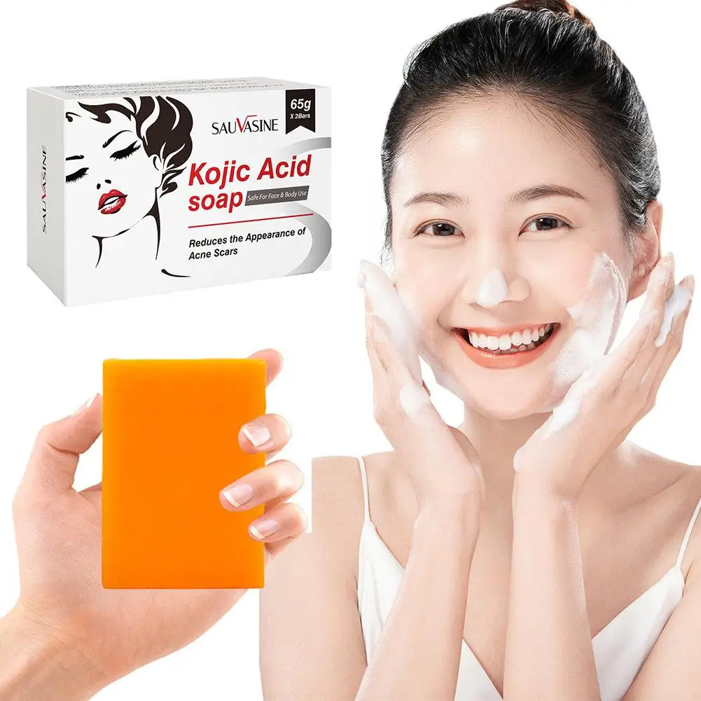 1/2PCs Kojic Acid Soap Body Facial Deep Cleaning Acne Blackhead Dark Spot Remover Soap Bars Oil Control Skin Brightening Soap