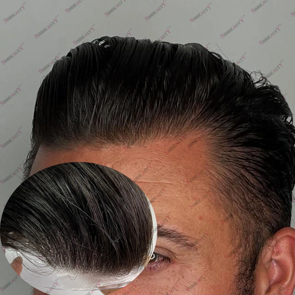 

Необнаружимые супер натуральные волосы из микрокожи, человеческие волосы, мужской парик 0,06 мм, полностью Vloop, черный, коричневый, светлый, мужские волосы, замена