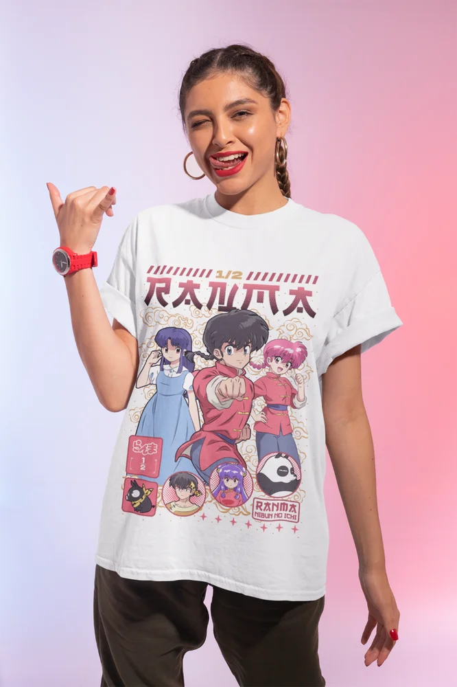 Ranma 1/2 T-shirt Shampoo Rumiko Takahashi Girl Kawaii Divertente Anime Tee Tutte le taglie