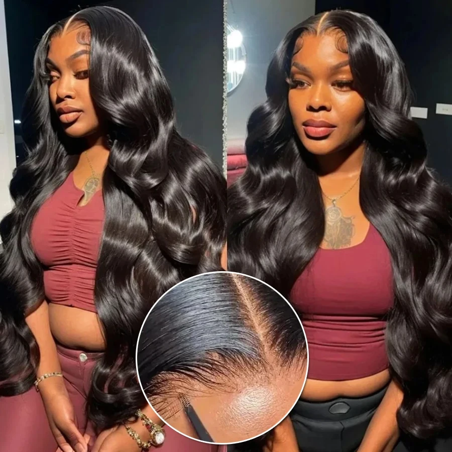 Miniask Glueless Body Wave Wig 5X5 4X6 Pre Cut Lace Closure Wig Transparent Lace Natural Color Wig For Black Women On Sale