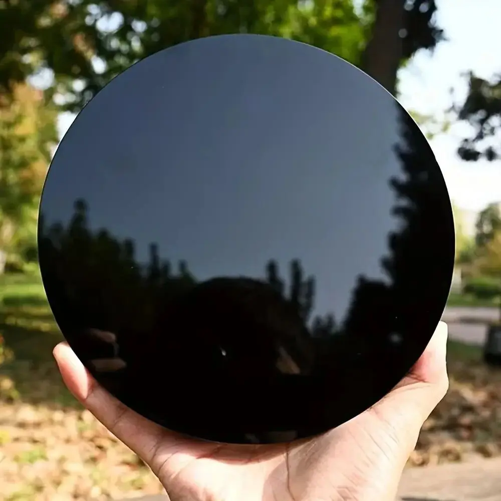 Natural High Quality Black Obsidian Mirror Scrying Mirror Crystals Healing Stone Witchcraft Mirror Crystal Decor With Shelf