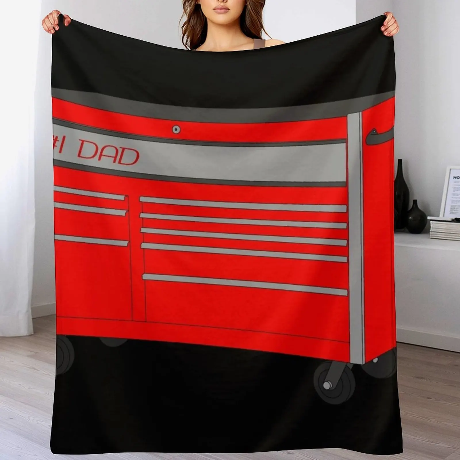 

#1 Dad Tool Box (Red & Gray) Throw Blanket Hairy warm winter Blankets For Baby Fashion Sofas Blankets