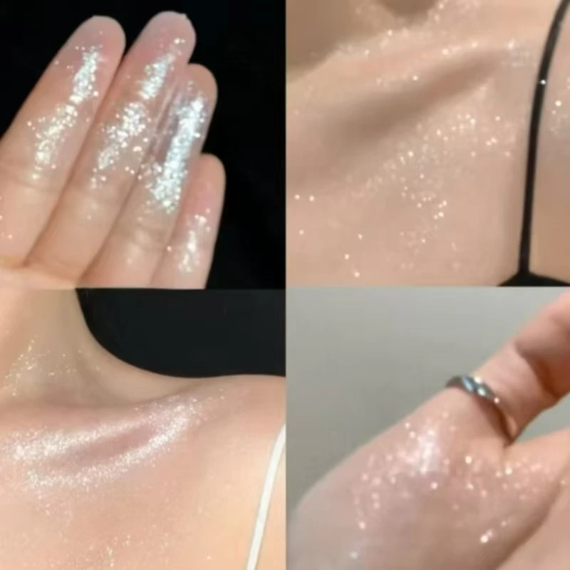Iluminador iluminador glitter pó produtos de decoração corporal flash prata branco estilo quente brilho fino
