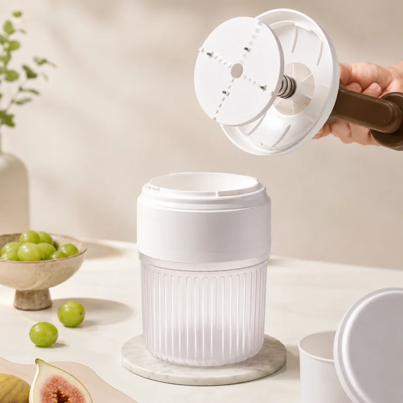 Portable Manual Ice Shaver Snow Cone Maker Hand‑Crank Ice Crusher Machine with Ice Tray for Home Kitchen Use