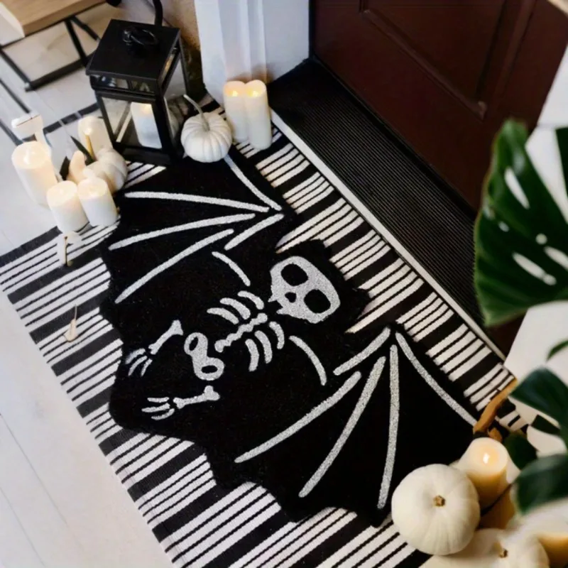 VIKAMA Halloween Carpet Bat Rug Fun Decorative Doormat Rug For Bedroom Carpet For Living Room Bathroom Mat Home Dec