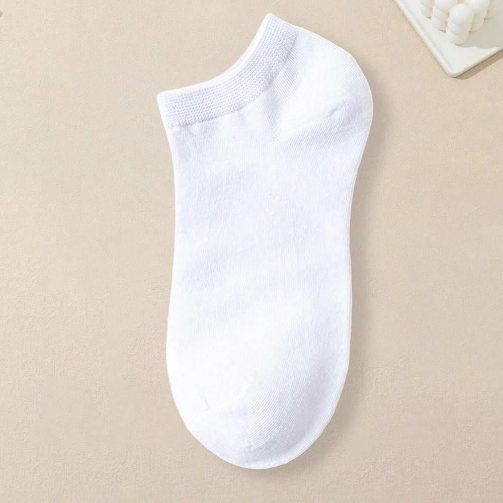 10 Pairs Women Pure White Socks Are Simple And Versatile Fashionable Soft Comfortable Lightweight Breathable And Casual Socks