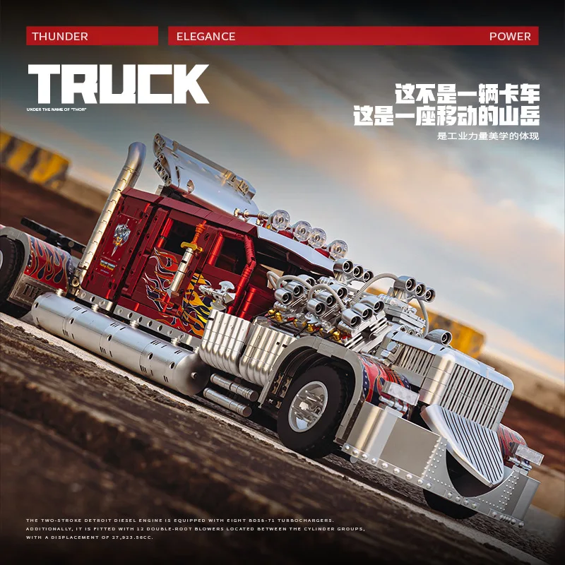 متوفر MOC التقنية ثور 24 شاحنة ثقيلة اللبنات اللبنات تجميع سيارة الطوب نموذج لعب للبنين طقم هدايا