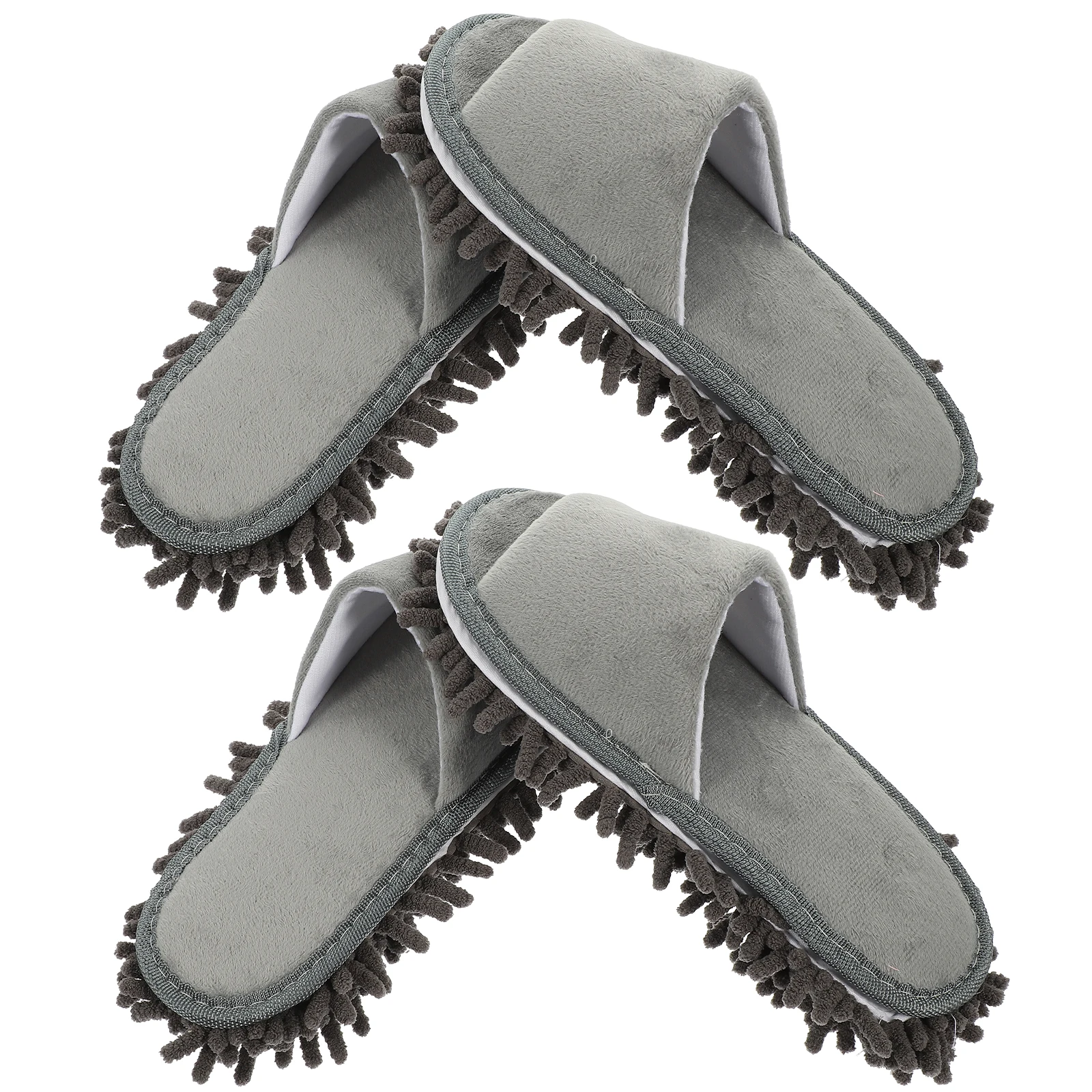 DEARMAMY 2 Pairs Reusable Mop Slippers for Floor Cleaning Household Shoes Covers