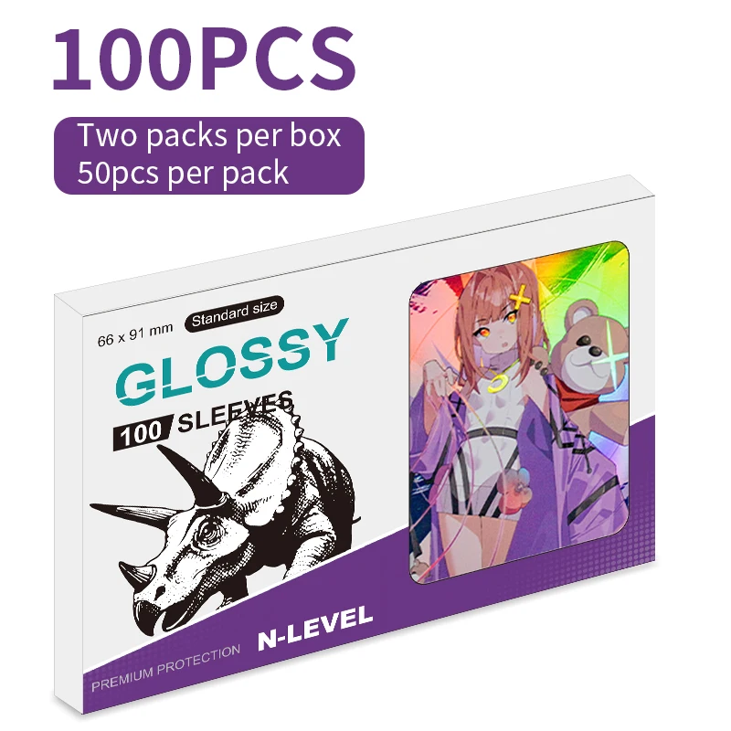 66x91mm 100PCS Cartoon Card Protector for YGO Game Cards Sleeves HD Holographic Card Sleeves Foil Board Games Card Cover