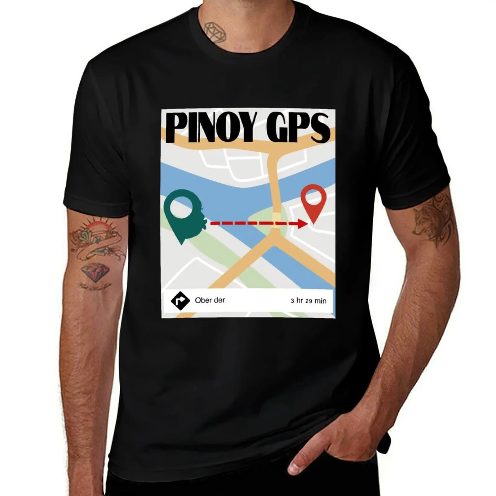 Pinoy GPS: Humorous Lip Pointing Design T-Shirt Plus Size All Match Tee Shirt T-Shirt