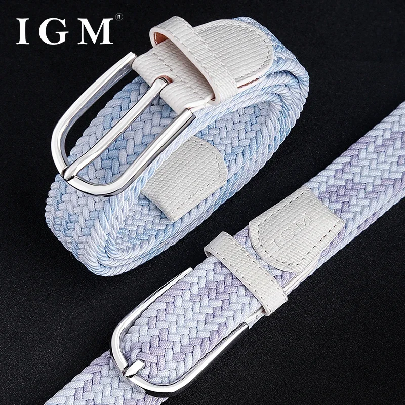 Women Waist Belt Ins Wind Punching-free Canvas Woven Elastic Design Joker Decorative Waistband