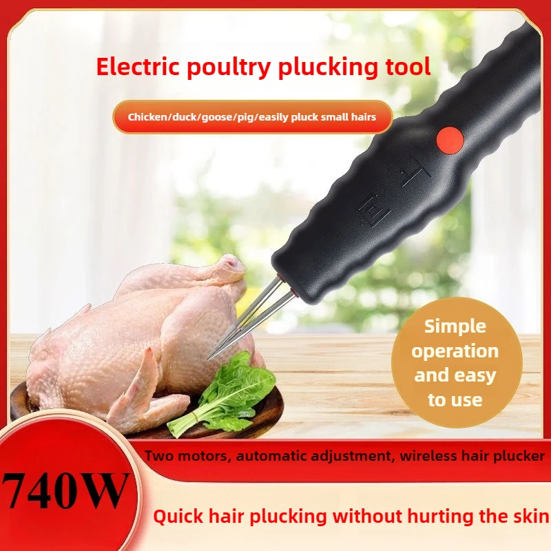 Desplumadora de Pollos Eléctrica Portátil, Desplumadora de Aves Automática Recargable, Herramienta Manual para Eliminar Plumas de Aves de Corral
