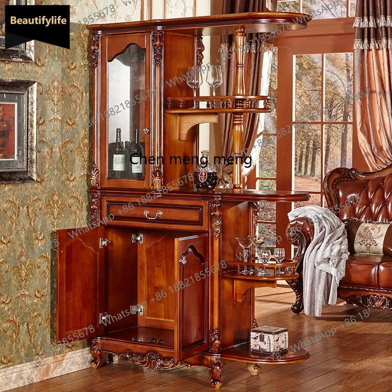 

A139 Европейский шкаф для комнаты из цельного дерева, американский входной винный шкаф, перегородка для хранения, двухсторонний шкаф для обуви