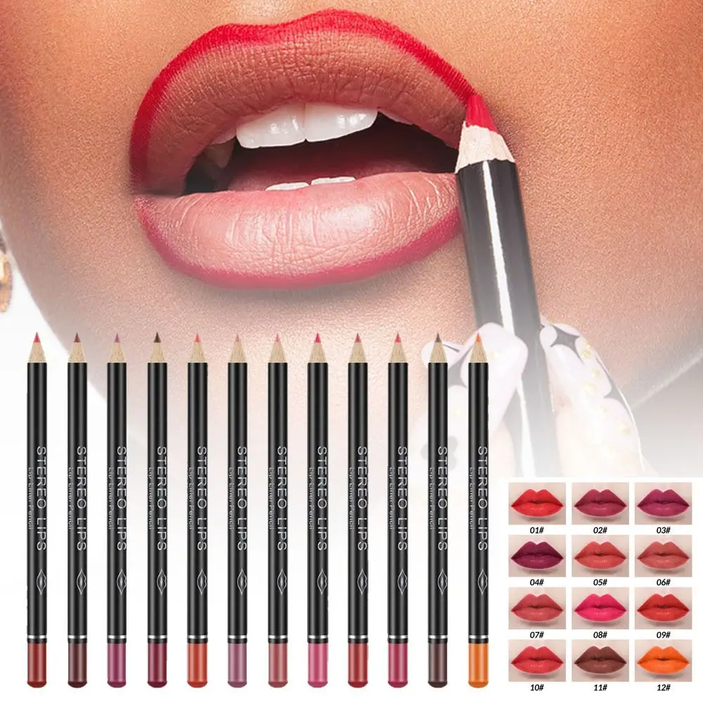Matita per labbra opaca professionale a lunga durata Labbra rimpolpanti Trucco liscio Lipliner Matita per rossetto con riempimento perfetto impermeabile