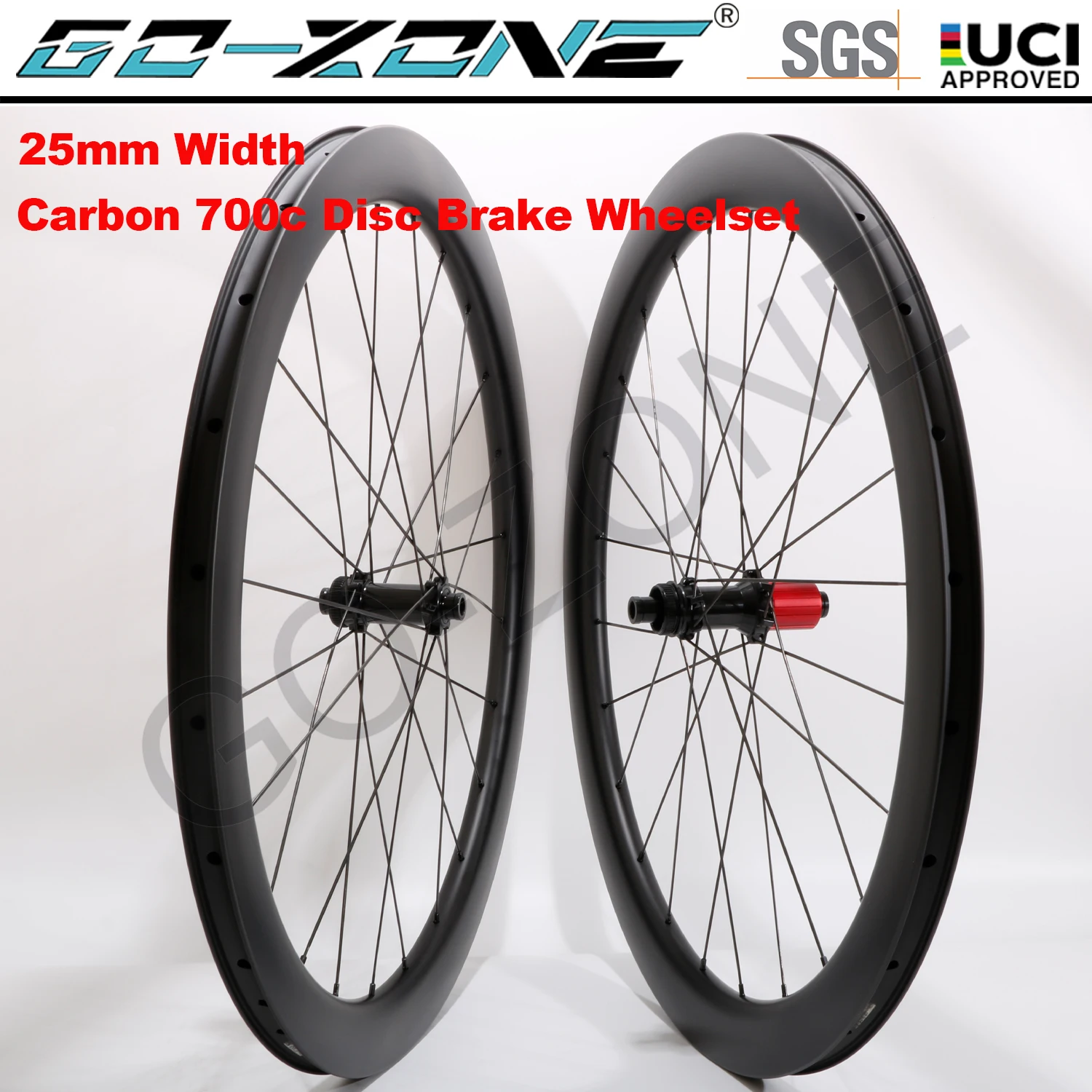 Carbon 700c Wheelset Disc Brake Clincher Tubeless Tubular Thru Axle 38mm/50mm Depth Center Lock Carbon Road Wheels