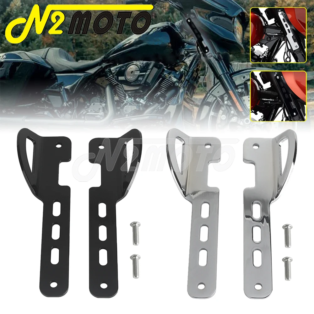 

Аксессуары для мотоциклов, передние крепления, кронштейны черного/хромированного цвета для Harley Street Glide FLHX FLHXSE Road Glide FLTRXSE