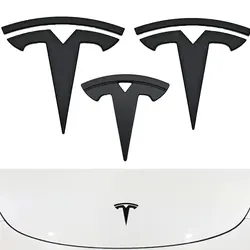 3D ABS Auto Voorhoofd Kap Embleem Kofferbak Badge Stuurhoes Sticker Voor Tesla Model 3 Vervanging Decals Accessoires